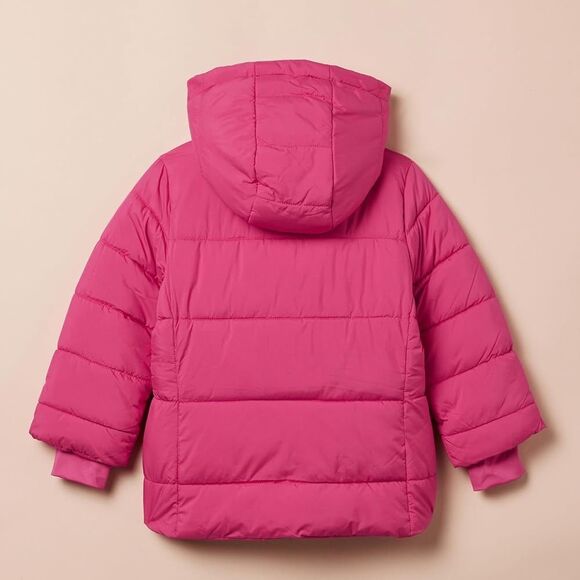Amazon Essentials Girls Heavyweight Hooded Puffer Jacket Size 2T Pink Toddler - Picture 3 of 8